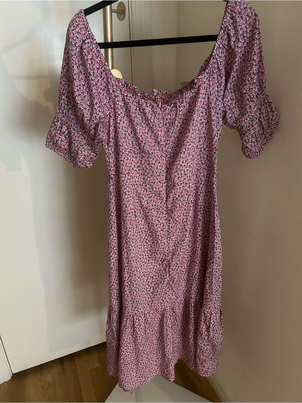 Influence Pink Floral Cottagecore Puff Sleeve Midi Dress - Picture 7 of 7